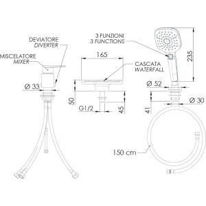 Смеситель на борт ванны Remer Dream D07UF