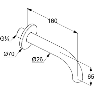 Излив Kludi Bozz 3850539 для ванны, черный