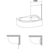 Шторка на ванну Ravak Rosa CVSK1 160/170 R Transparent, профиль блестящий