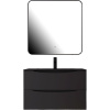 Мебель для ванной BOND Cube, 80 подвесная, серая матовая, черная раковина