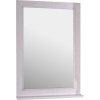 Зеркало ASB-Woodline Гранда 60 белое, патина серебро, с полкой