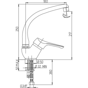 Купить Смеситель для кухни Paini Dilos 76CR571KM в Москве с доставкой Смеситель для кухни Paini Dilos 76CR571KM