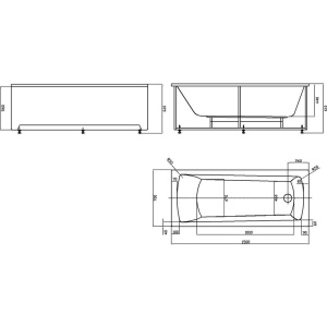 Акриловая ванна Акватек Либра New LIB150N-0000008 150x70 см, с каркасом, со сливом-переливом