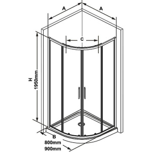 Душевой уголок Ravak Blix Slim BLSCP4-90 профиль хром