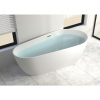 Акриловая ванна Ceruttispa Mimi 170x80 см, отдельностоящая, овальная, с каркасом, со сливом-переливом
