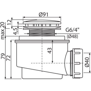 Купить Сифон для поддона AlcaPlast A47CR-60 в Москве с доставкой Сифон для поддона AlcaPlast A47CR-60