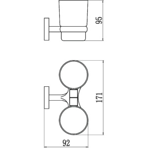 Стакан Savol 87 S-008768 хром, двойной