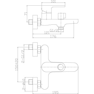 Смеситель для ванны с душем Rossinka RS33 -31