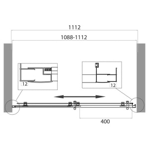 Купить Душевая дверь в нишу BelBagno Uno 195 BF 1 110 C Cr стекло прозрачное в Москве с доставкой Душевая дверь в нишу BelBagno Uno 195 BF 1 110 C Cr стекло прозрачное