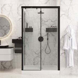 Душевой уголок Ceruttispa Marbella 120B-R 120x80, профиль черный