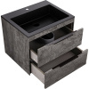 Тумба с раковиной Vincea Chiara 2D 60, 2 ящика, камень, с черной раковиной