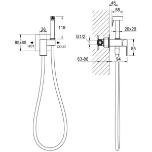 Гигиенический душ со смесителем Aquatek Либра AQ1022CR хром