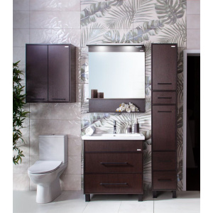 Купить Зеркало Бриклаер Чили 80 венге, с подсветкой, с полкой в Москве с доставкой Зеркало Бриклаер Чили 80 венге, с подсветкой, с полкой