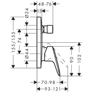 Смеситель для ванны со скрытой частью Hansgrohe Logis 71405000S