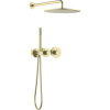 Душевой комплект Timo Saona SX-2359/17SM С ВНУТРЕННЕЙ ЧАСТЬЮ, с термостатом, золото матовое