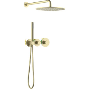 Душевой комплект Timo Saona SX-2359/17SM С ВНУТРЕННЕЙ ЧАСТЬЮ, с термостатом, золото матовое