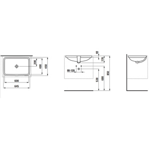 Раковина встраиваемая Laufen PRO 65 8.1196.9.000.109.1 белая