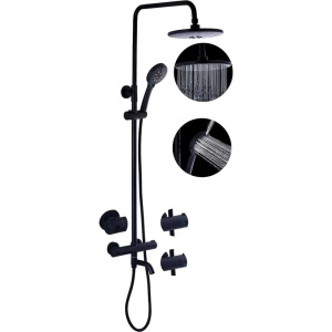 Душевая стойка Fashun A52426-7 с термостатом, черная