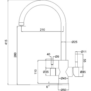 Смеситель для кухни Olive'S Balear 13445BL