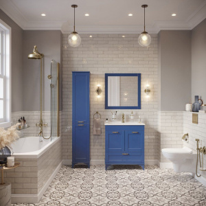 Шкаф-пенал Sanflor Ванесса 2 L, напольный, индиго