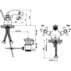 Купить Смеситель для биде Cezares Retro C BS1-03 в Москве с доставкой Смеситель для биде Cezares Retro C BS1-03