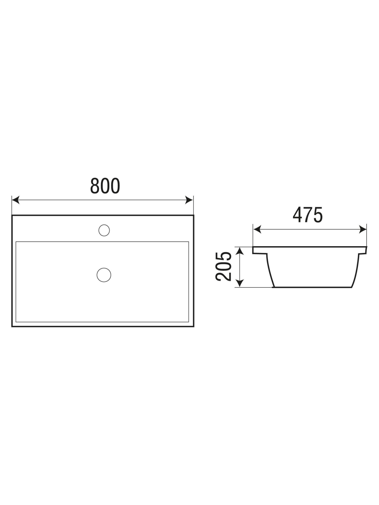Раковина врезная 800х475х205 WeltWasser DEILBACH 7608-80 (10000004639)