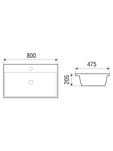 Раковина врезная 800х475х205 WeltWasser DEILBACH 7608-80 (10000004639)