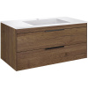 Мебель для ванной Vincea Chiara 2D 100, 2 ящика, дуб табак, с белой раковиной