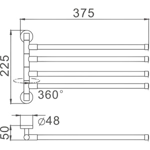 Полотенцедержатель Haiba HB87 14, четверной
