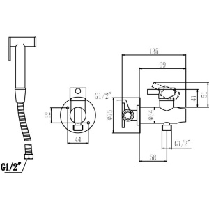 Гигиенический душ Savol S-FXQ002 со смесителем, С ВНУТРЕННЕЙ ЧАСТЬЮ
