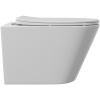 Унитаз подвесной Aqueduto Cone CON0110 безободковый, с микролифтом, белый глянцевый