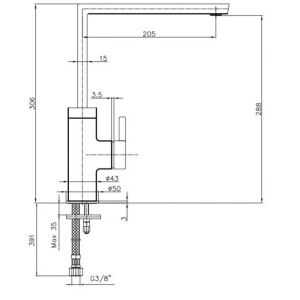 Смеситель для кухни E.C.A. Icon 102118081HEX