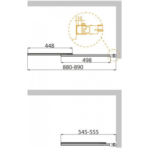 Шторка на ванну Cezares Slider VF-11-90/150-C-Cr стекло прозрачное