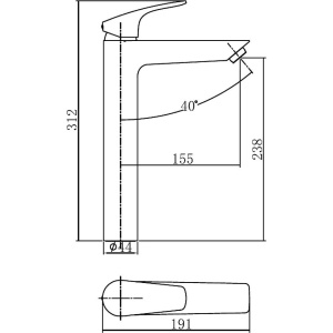 Смеситель для раковины Aquanet Static AF330-11B чёрный матовый
