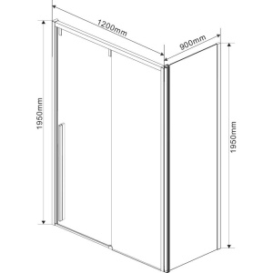 Душевой уголок Vincea Lugano VSR-1L9012CGB-1 120х90 см, профиль черный, стекло серое