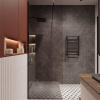 Душевая перегородка STWORKI Берген 80 см, профиль черный матовый, прозрачное стекло