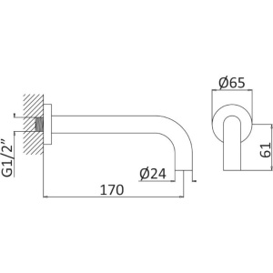 Излив Cezares Leaf LEAF-SC-01 для ванны, хром