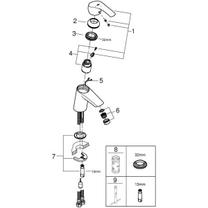 Смеситель для раковины Grohe Eurosmart 23372002