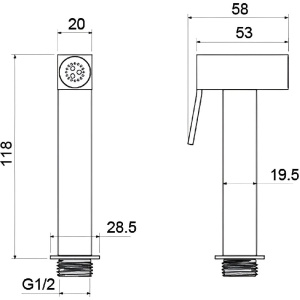 Гигиеническая лейка Aquatek AQ2058MB черный