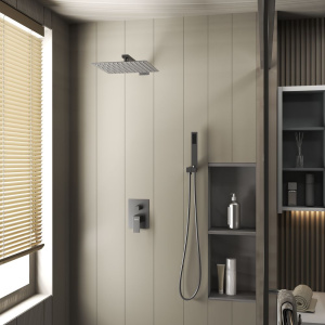 Душевой комплект D&K Bayern.Liszt DA1515706A04 С ВНУТРЕННЕЙ ЧАСТЬЮ, серый графит