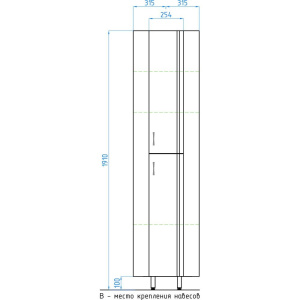 Шкаф-пенал Style Line Эко Стандарт 30 угловой, белый