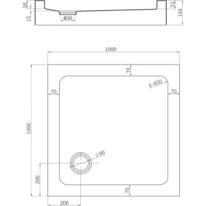 Поддон для душа Veconi Tezeo acrylic TZ-52 100x100, белый
