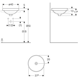 Раковина встраиваемая Geberit VariForm 40 500.702.01.2 белая