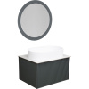Мебель для ванной La Fenice Terra 60 серая, белая столешница, матовая раковина