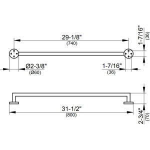 Полотенцедержатель Keuco Edition 90 19001 80 см, хром