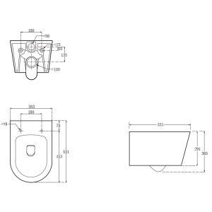 Унитаз подвесной с сиденьем микролифт Aquatek Оберон AQ1365T-00 безободковый