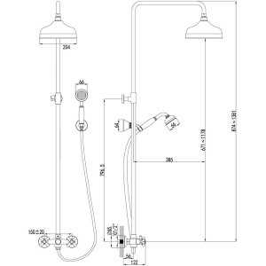 Душевая стойка Lemark Vintage LM2860B