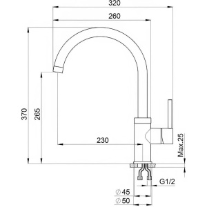 Смеситель для кухни Granula 2125, алюминиум