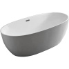 Акриловая ванна Vincea VBT-405-1700MW 170x80 см, отдельностоящая, овальная, с каркасом, со сливом-переливом, белая матовая