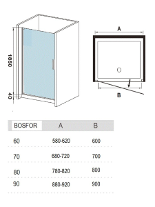 Душевое ограждение River BOSFOR 80 MT (10000001113)